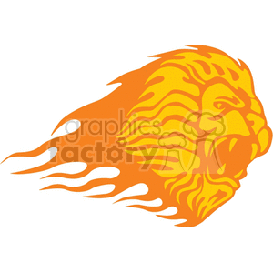Lion with flames on white clipart. Royalty-free image # 373246