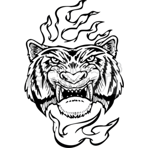 clipart - angry tiger tattoo design.