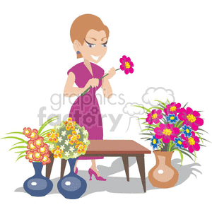 clipart clip art vector occupations work working job jobs eps jpg gif png floral florist florists flower flowers female
