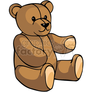 The clipart image shows a cartoon of a children's teddy bear. It is brown with arms and legs stretched outwards. 