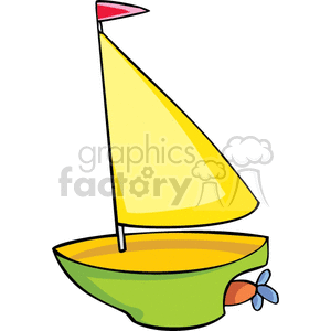 clipart - Toy sailboat.