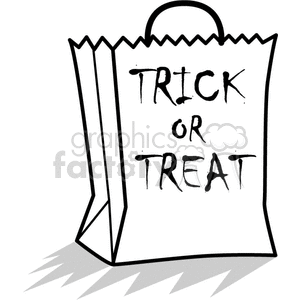vector halloween images clipart trick+or+treat bag bags candy black white
