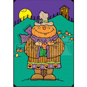 Pumpkin head scarecrow clipart. Commercial use image # 374403