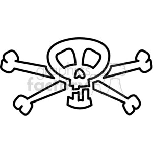 vector halloween images clipart bone bones skeleton skeletons human+skull skulls black+white tattoo cross jolly+roger