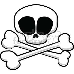 vector halloween images clipart bone bones skeleton skeletons human+skull skulls black+white tattoo cross Jolly+Roger