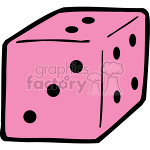 Pink Dice clipart.