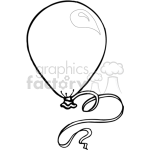 Black and white balloon with string clipart. Commercial use image # 374473