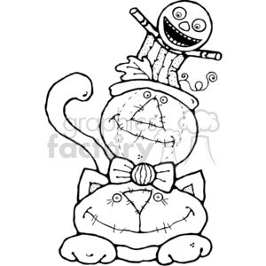 Scarecrow sitting on a cat clipart. Commercial use image # 374493