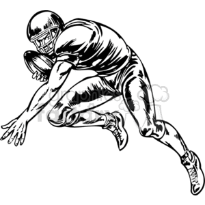 Football player dodging tackles clipart.