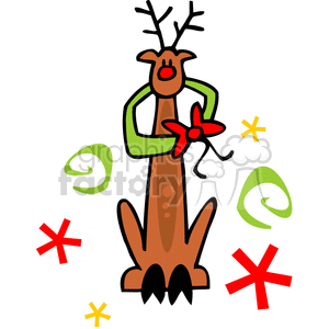Rudolph the red nosed reindeer clipart. Royalty-free image # 143329
