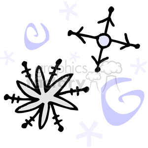 Snowflakes Stars and Swirls clipart.