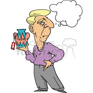 Man holding a vase clipart.