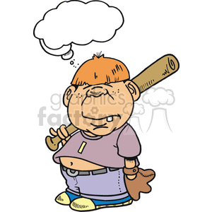 Chubby little child holding a baseball bat clipart. Royalty-free image # 375112