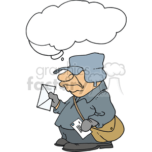 Grumpy postman delivering mail clipart. Royalty-free image # 375118