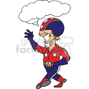 funny comical humor character characters people cartoon cartoons activites vector stuntman guy man amercian suit red white blue entertainer professional