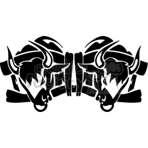 Two bull heads clipart. Royalty-free image # 375417