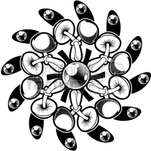 vinyl-ready vector black white design tattoo tattoos art line clip art flower flowers mushroom mushrooms circle