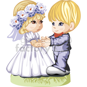 KIds couple dressed for a wedding dancing clipart. Royalty-free image # 376152
