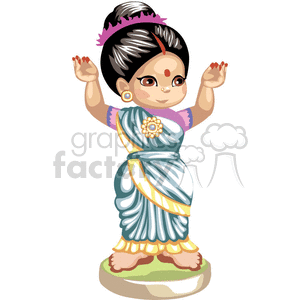Indian little girl dancing clipart. Royalty-free image # 376172
