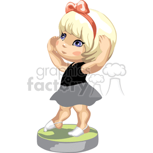 clipart - A blonde girl in her ballerina slippers and leotards dancing.