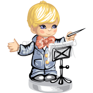 Little boy orchestra conductor clipart. Commercial use image # 376232