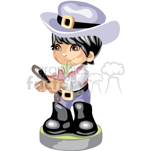 A little boy in western dress carrying a whip clipart. Royalty-free image # 376247