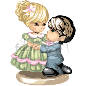 A girl and a boy dancing clipart. Commercial use image # 376252