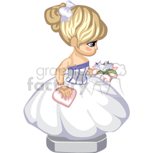 small girl wearing a wedding dress clipart. Commercial use image # 376297