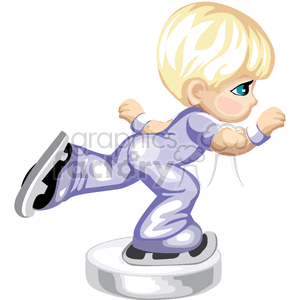 A boy in an ice skating competition clipart. Commercial use image # 376357