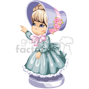 girl wearing a fancy hat clipart. Royalty-free image # 376447