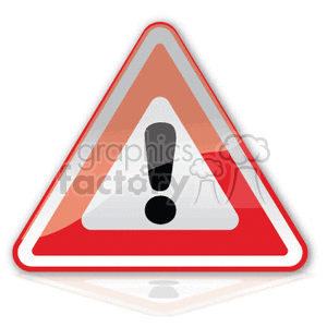 Red exclamation mark sign clipart. Royalty-free image # 376980