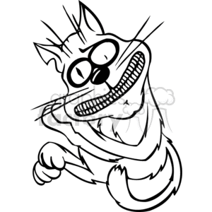 Black and white nervous cat clipart. Commercial use image # 377124