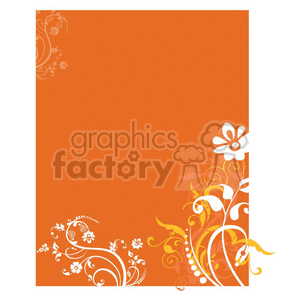 Orange floral swirls clipart. Commercial use image # 377154