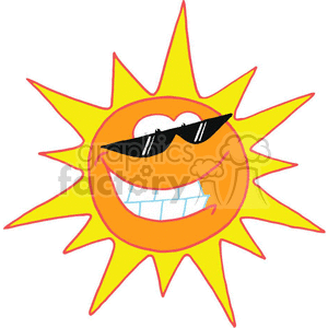 Happy Summer Sunshine with Shades clipart. Royalty-free image # 377179
