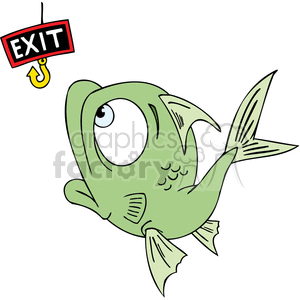 largemouth+bass fish exit sign cartoon fishing trick lured undersea+party
