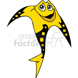 a black and yellow arrow fish clipart.