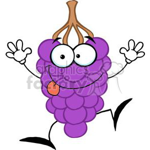 clipart - funny purple  grapes.