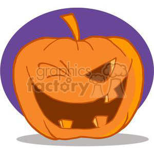 3103-Halloween-Pumpkin-Winking clipart. Commercial use image # 380610