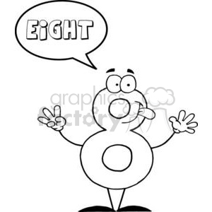 3460-Friendly-Number-8-Eight-Guy-With-Speech-Bubble clipart. Commercial use image # 380876