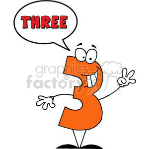 3449-Friendly-Number-1-Three-Guy-With-Speech-Bubble clipart. Royalty-free image # 380881