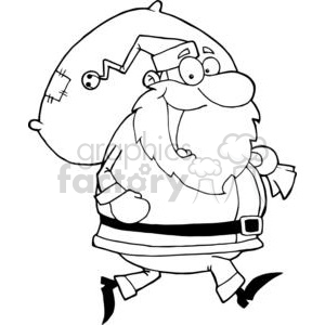 3325-Happy-Santa-Claus-Runs-With-Bag clipart. Commercial use image # 380906