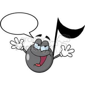 Musical note with chat clipart.