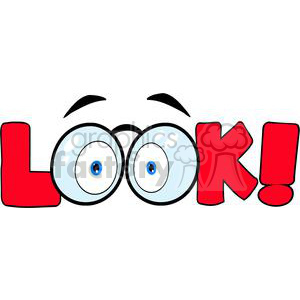 Cartoon Text Look With Glasses clipart. Royalty-free image # 381267