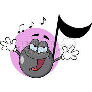 clipart - Musical Note Singing.