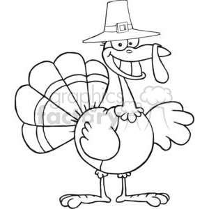 Happy-Holidays-Greeting-With-Turkey-Cartoon-Character clipart. Commercial use image # 381462