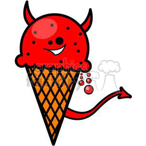 devil ice cream cone clipart.