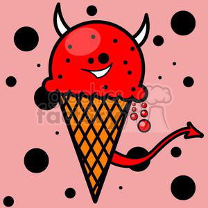 evil ice cream cone with a pink background clipart. Commercial use image # 381652