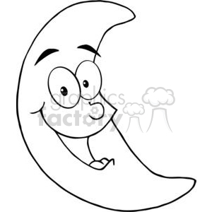 4111-Happy-Moon-Mascot-Cartoon-Character clipart. Commercial use image # 382004