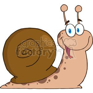 clipart - Spotted snail with a brown shell.