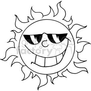 black and white sun clipart. Royalty-free image # 382114